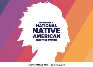 November is National Native American Heritage Month. Holiday concept. Template for background, banner, card, poster with text inscription. Vector EPS10 illustration