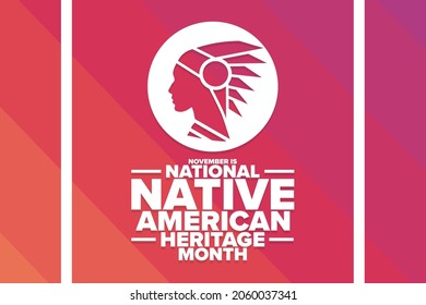 November is National Native American Heritage Month. Holiday concept. Template for background, banner, card, poster with text inscription. Vector EPS10 illustration