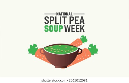 November is National Split Pea Soup Week. Holiday concept. suitable for placard, background,Greeting Card, Poster design template with text inscription, standard Social Media Post.