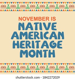 November Native American Heritage Month American Stock Vector (Royalty ...