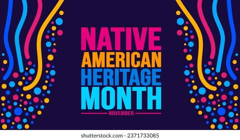 November is Native american heritage month background template. American Indian culture Celebrate annual in United States. use to banner, placard, card, poster design template with text inscription.