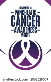 November is Pancreatic Cancer Awareness Month. Holiday concept. Template for background, banner, card, poster with text inscription. Vector EPS10 illustration