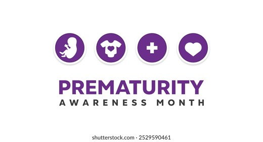 November is Prematurity Awareness Month. Baby, baby clothes, plus icon and heart. Great for cards, banners, posters, social media and more. White background. 