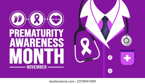 November is Prematurity Awareness Month background template. Holiday concept. background, banner, placard, card, and poster design template with text inscription and standard color. vector.