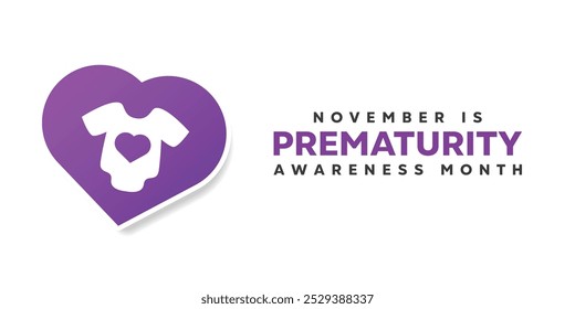 November is Prematurity Awareness Month. Great for cards, banners, posters, social media and more. White background. 