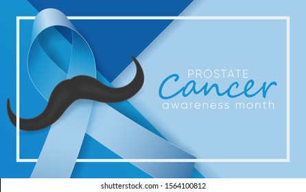 november prostate cancer awareness  illustration with blue ribbon.