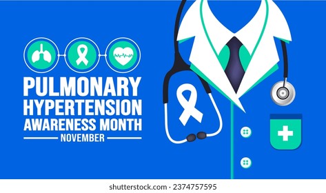 November is Pulmonary Hypertension Awareness Month background template. Holiday concept. background, banner, placard, card, and poster design template with text inscription and standard color. vector 