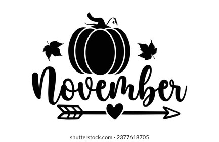 November, pumpkin design Vector file