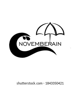 November rainy vector illustration logo template and umbrella icon good for logos, stickers, slogans and more