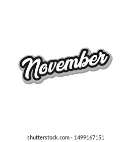 november said with hand lettering vector