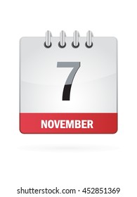 November Seven. Calendar Icon