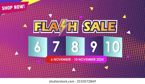 November shooping and black friday flash sale background, vector illustration, banner, template. Best for special offer coupon, voucher, banner template, websites, social media advertising.