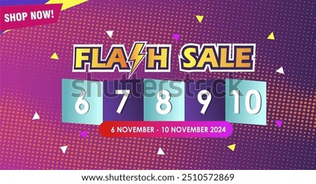 November shooping and black friday flash sale background, vector illustration, banner, template. Best for special offer coupon, voucher, banner template, websites, social media advertising.