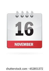 November Sixteen. Calendar Icon