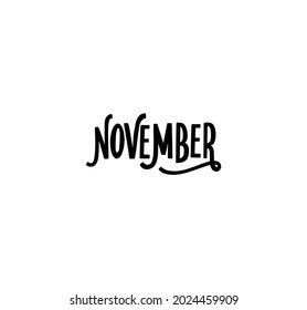 November Sticker Icon Isolated On White Background