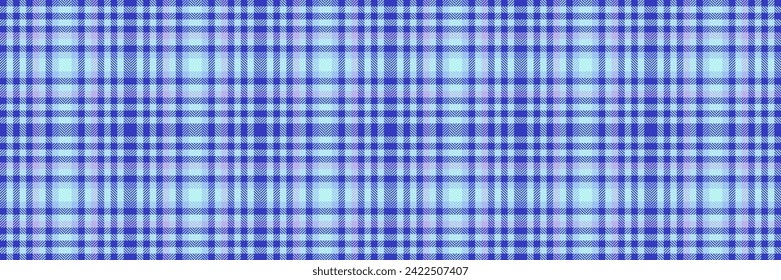 November tartan plaid texture, teenage textile check seamless. Fiber fabric pattern background vector in light and blue color.