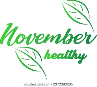 Texto de noviembre con gradaciones verde claro y oscuro