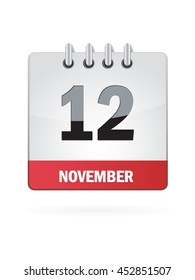 November Twelve. Calendar Icon