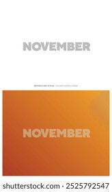 November typography editable colour,  Suitable for brand, business logo or calendar design. Eps 10 vector.