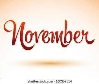 November vector lettering 
