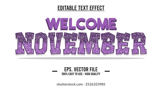 November word art illustration, editable text effect