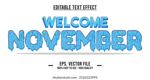 November word art illustration, editable text effect