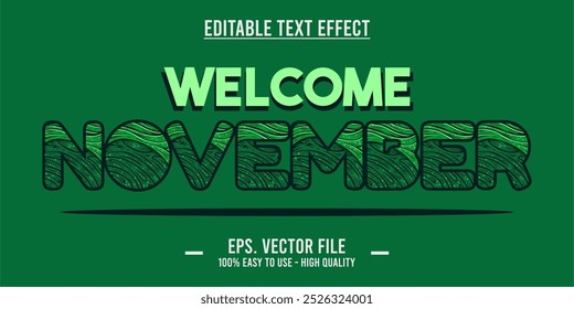 November word art illustration, editable text effect