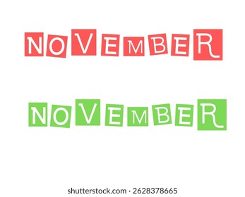 November word concept, Autumn season banner.2025