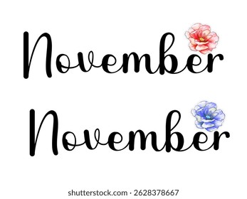 November word concept, Autumn season banner.2025