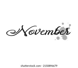 Plantilla vectorial de diseño creativo de palabra de noviembre