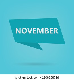 november word on a sticker- vector illustration