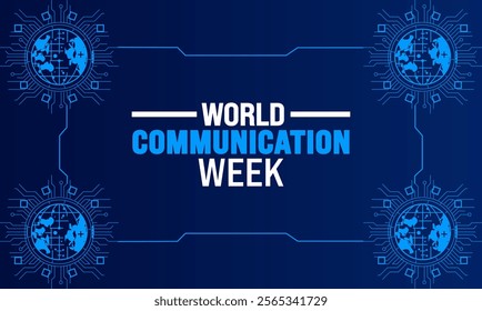 November is World Communications Week background template. Holiday concept. suitable for placard, background,Greeting Card, Poster design template with text inscription, standard Social Media Post.