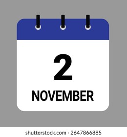 NOVEMBER-02- Daily Calendar Icon - White Background