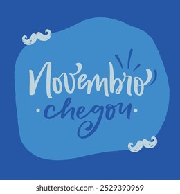 Novembro chegou. Novembro chegou ao português brasileiro. Mão moderna Lettering. vetor.