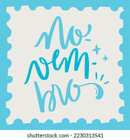 novembro. november in brazilian portuguese. Modern hand Lettering. vector.
