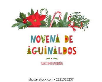 Novena de aguinaldos - Ninth of Bonuses spanish text, It is a Christmas Catholic tradition in Colombia - latin american 