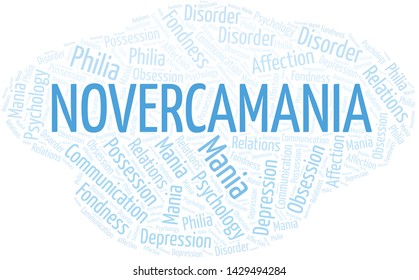 Novercamania word cloud. Type of mania, made with text only.