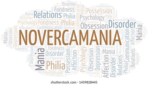 Novercamania word cloud. Type of mania, made with text only.