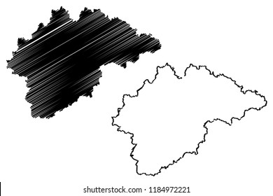 Novgorod Oblast (Russia, Subjects of the Russian Federation, Oblasts of Russia) map vector illustration, scribble sketch Novgorod Oblast map