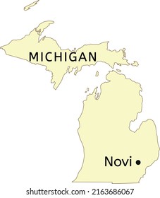 Novi City Location On Michigan Map