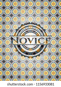 Novice arabic emblem background. Arabesque decoration.
