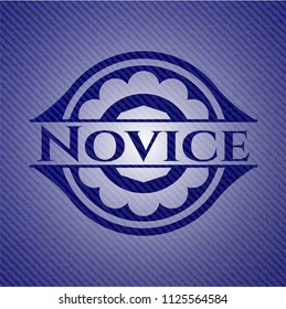 Novice badge with denim texture