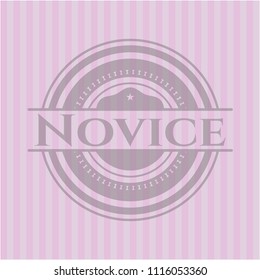 Novice badge with pink background