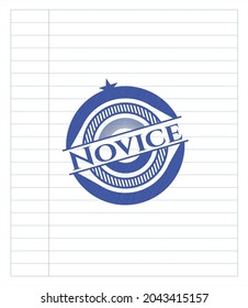 Novice drawn with pen strokes. Blue ink. Vector Illustration. Detailed. 