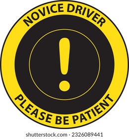 Novice driver warning sign sticker vector, Student driver sign vector