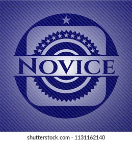 Novice emblem with denim high quality background