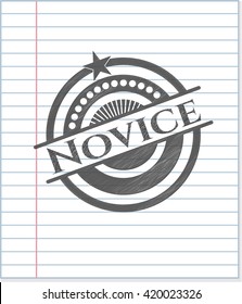 Novice emblem draw with pencil effect