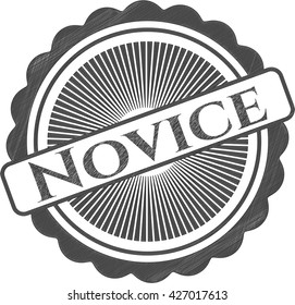 Novice emblem with pencil effect