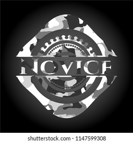 Novice on grey camo pattern