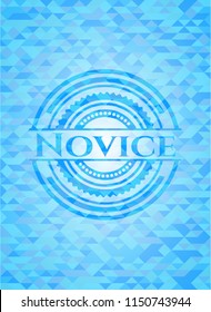 Novice sky blue emblem with mosaic ecological style background